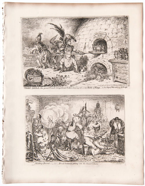 Gillray engravings Tiddy-Doll, the Great French Gingerbread Baker Drawing Out a New Batch of Kings



Making Decent: i.e. Broadbottmites Getting into the Grand Costume















